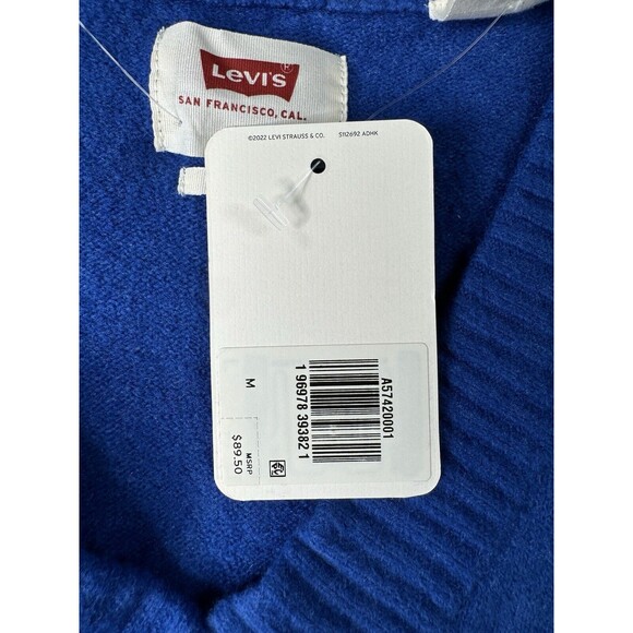 Levi's Sweater Vest Royal Blue Knit Pull Over Mens Medium,Cotton Vneck - Picture 11 of 13